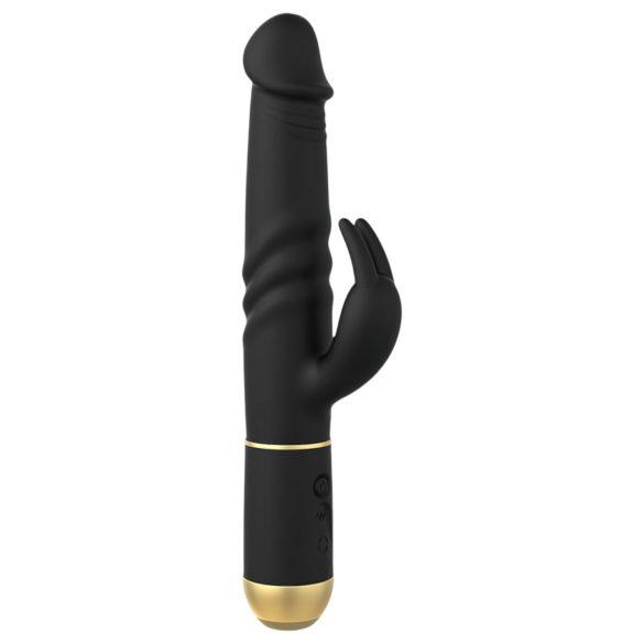 Dorcel - Vibrator rabbit cu thrusting și stimulare clitoris - silicon negru