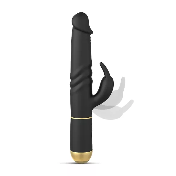 Dorcel - Vibrator rabbit cu thrusting și stimulare clitoris - silicon negru