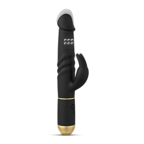 Dorcel - Vibrator rabbit cu thrusting și stimulare clitoris - silicon negru