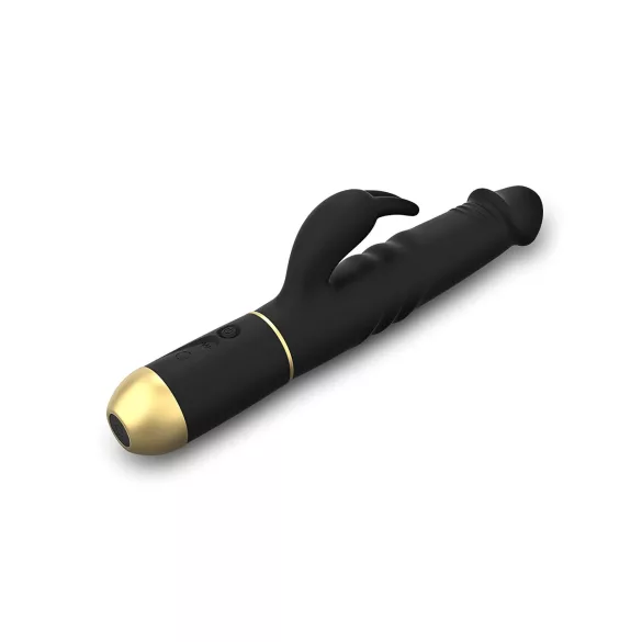 Dorcel - Vibrator rabbit cu thrusting și stimulare clitoris - silicon negru