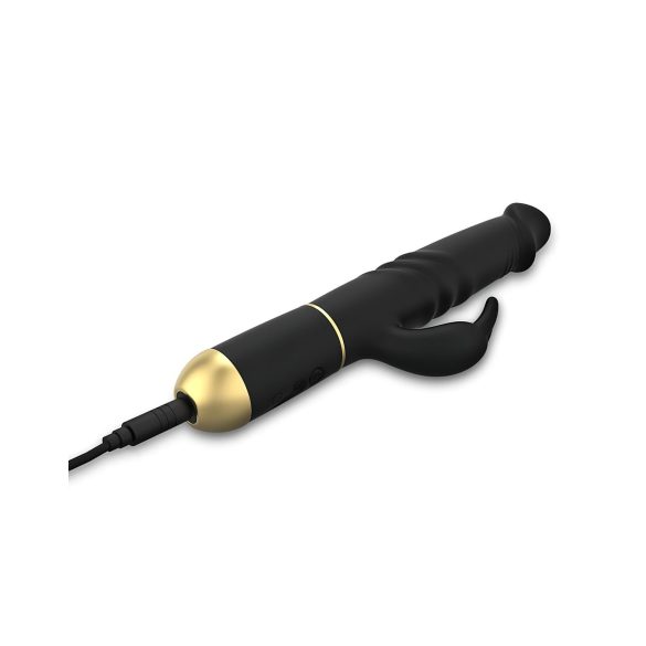 Dorcel - Vibrator rabbit cu thrusting și stimulare clitoris - silicon negru