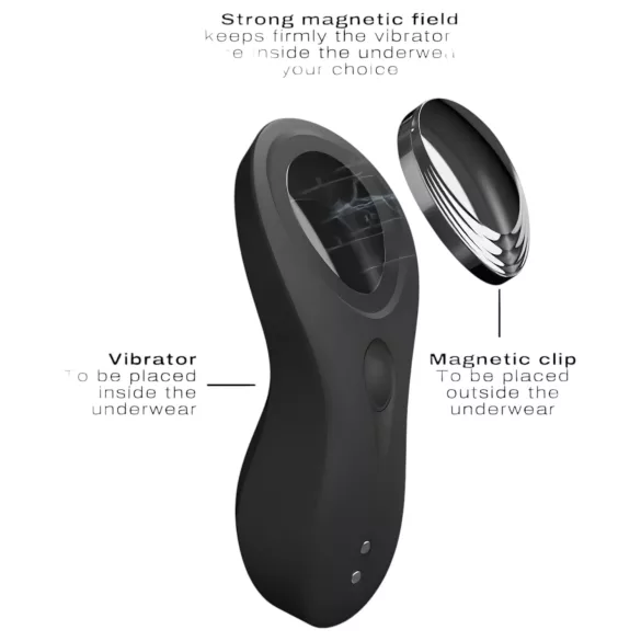 Vibrator radio cu încărcare, discret și elegant (negru)
