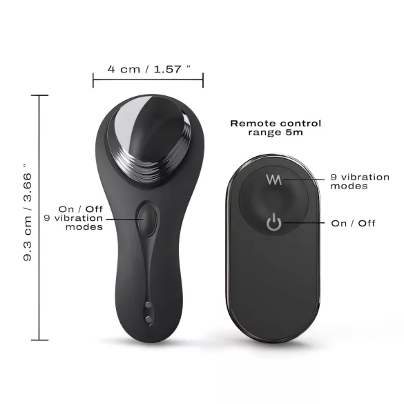Vibrator radio cu încărcare, discret și elegant (negru)