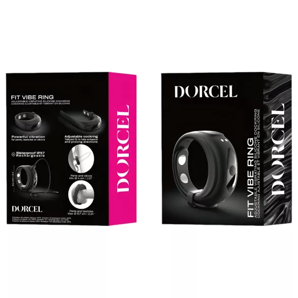 Dorcel - inel vibrator ajustabil pentru penis (negru)