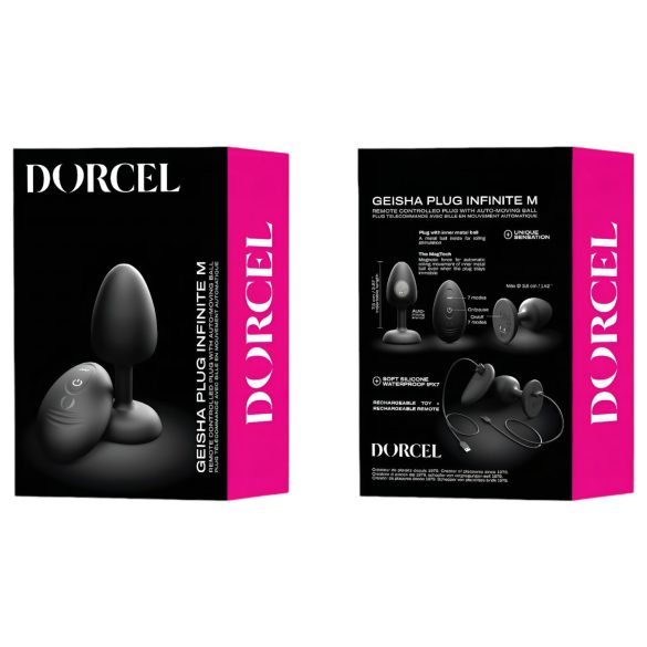 Dorcel - vibrație anală cu bile și telecomandă M - (negru)