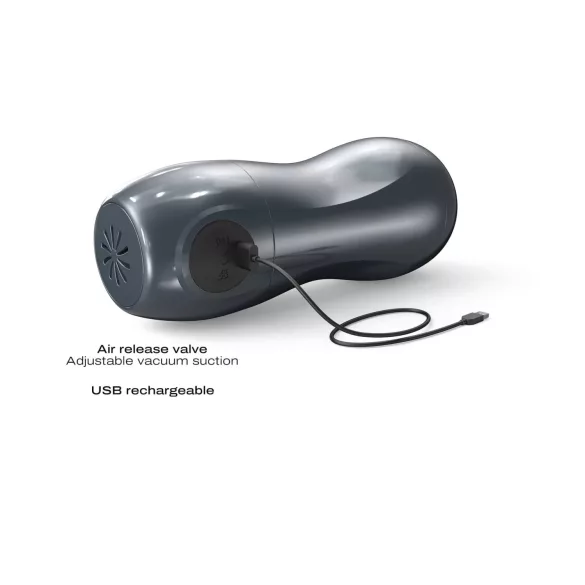 Dorcel Blowjoy Vibe - masturbator cu aspirație și vibrații, cu acumulator (gri)