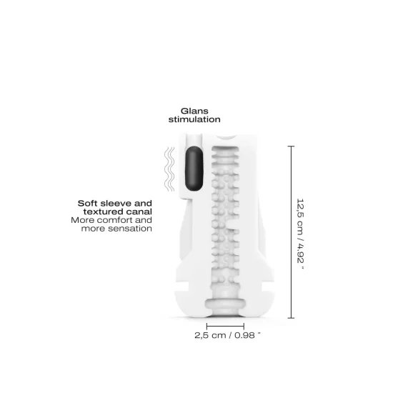 Dorcel Blowjoy Vibe - masturbator cu aspirație și vibrații, cu acumulator (gri)