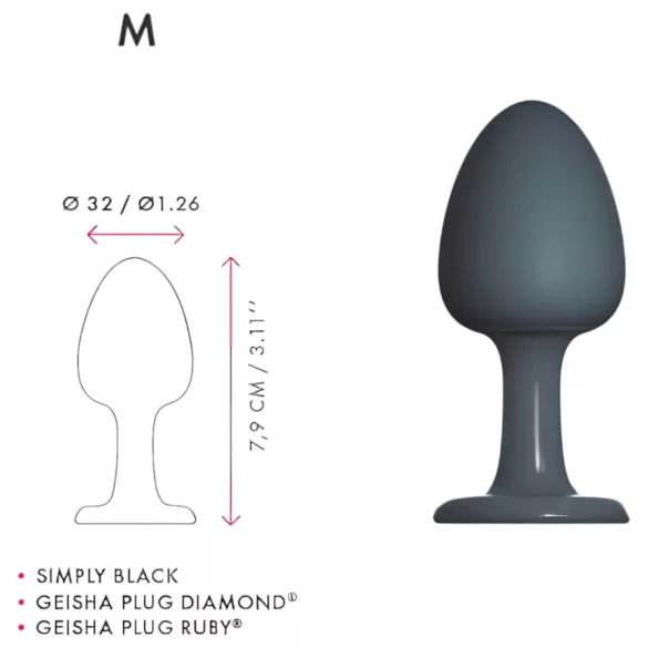 Dorcel Geisha Plug M - plug anal cu bile (negru)