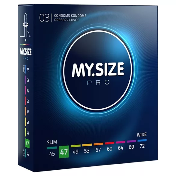 My.Size PRO - prezervativ de mărime personalizată - 47 mm (3 bucăți)
