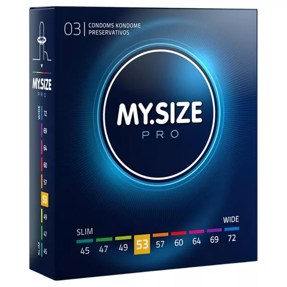 My.Size PRO - prezervativ de mărime personalizată - 53 mm (3 bucăți)