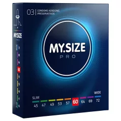   My.Size PRO - prezervativ cu dimensiune personalizată - 60 mm (3 bucăți)