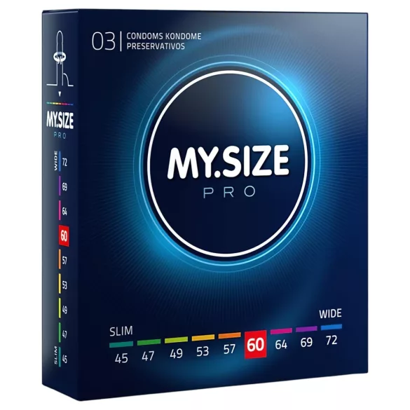 My.Size PRO - prezervativ cu dimensiune personalizată - 60 mm (3 bucăți)
