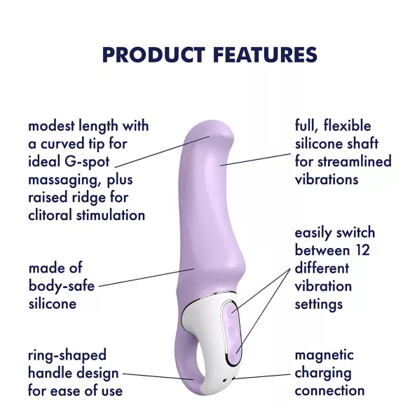 Satisfyer Charming Smile - vibrator pentru punctul G, impermeabil, cu acumulator (mov)