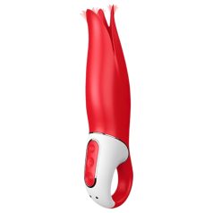   Satisfyer Power Flower - vibrator roșu, rezistent la apă, cu acumulator