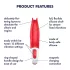 Satisfyer Power Flower - vibrator reîncărcabil, impermeabil (roșu)