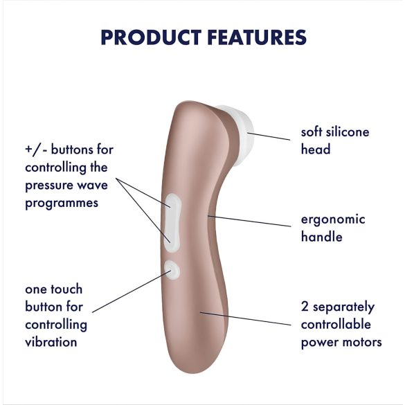 Satisfyer Pro 2+ - vibrator clitoridian reîncărcabil - maro