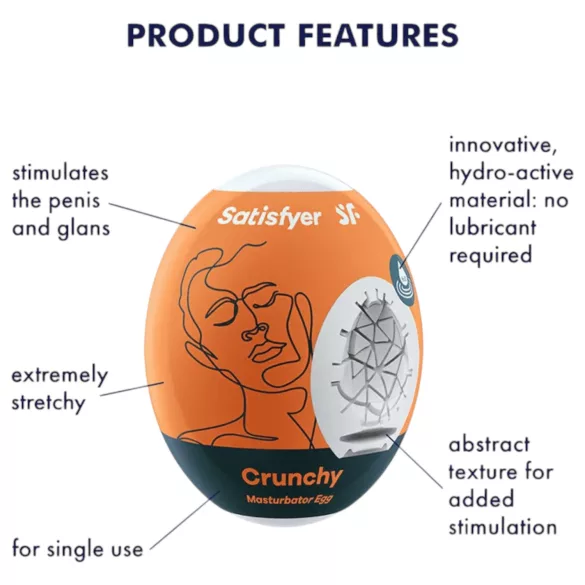 Satisfyer Egg Crunchy - masturbator tip ou - silicon flexibil