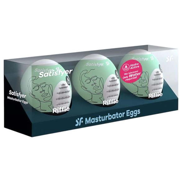 Satisfyer Egg Riffle - set masturbator tip ou pentru bărbați - 3 bucăți
