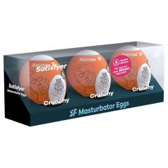   Satisfyer Egg Crunchy - set de masturbatoare ouă (3 bucăți)