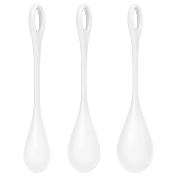 Satisfyer - set bile vaginale Kegel - 3 mărimi - alb