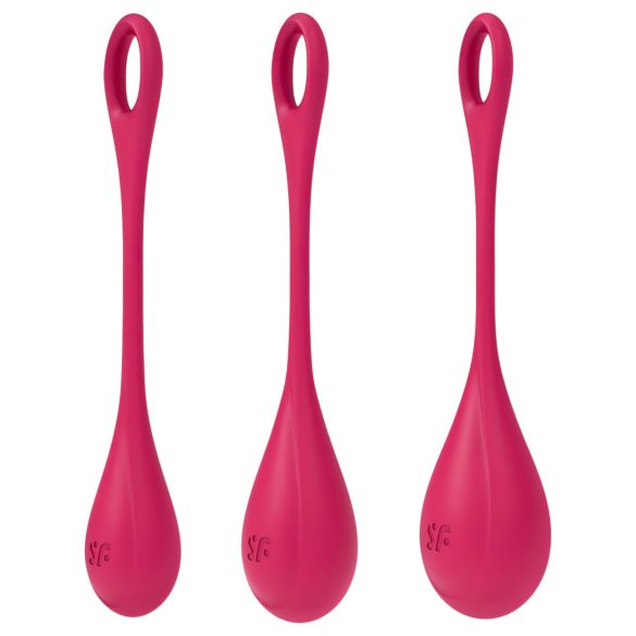 Satisfyer Yoni Power 1 - set bile geisha - roșu (3 piese)