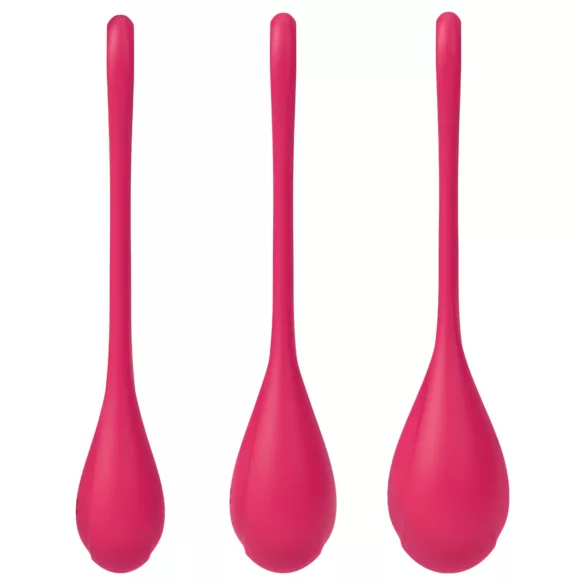 Satisfyer - set bile pentru exerciții Kegel - 3 piese - roșu