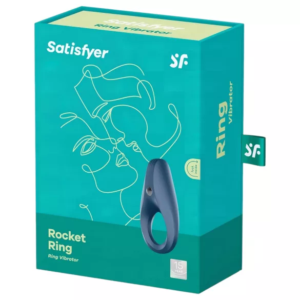 Satisfyer - inel pentru penis vibrator rezistent la apă - albastru