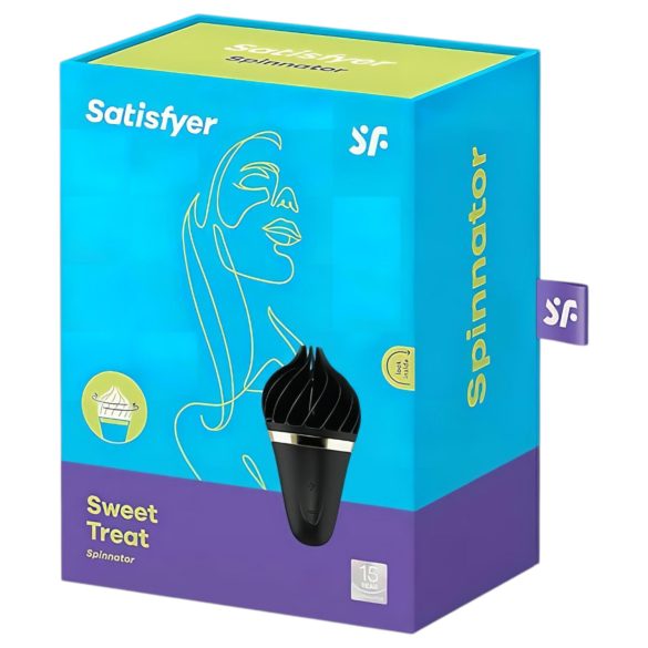 Satisfyer Sweet Treat - vibrator clitoridian rotativ reîncărcabil - negru