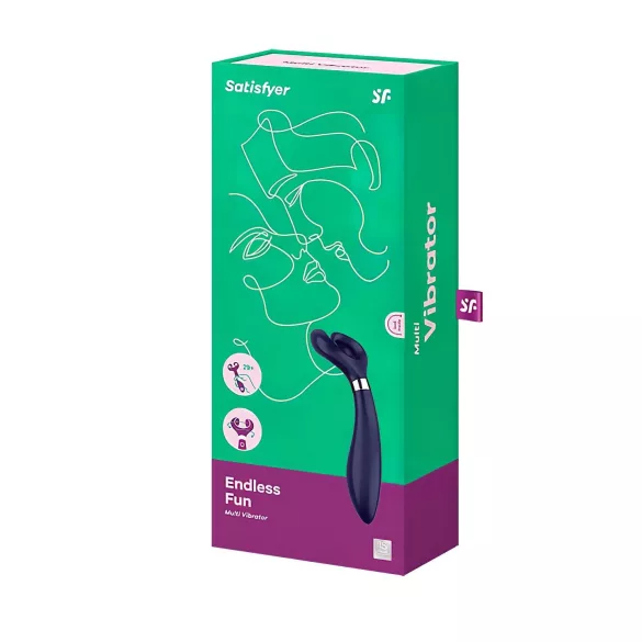 Satisfyer - vibrator pentru cuplu, rechargeabil, rezistent la apă, albastru