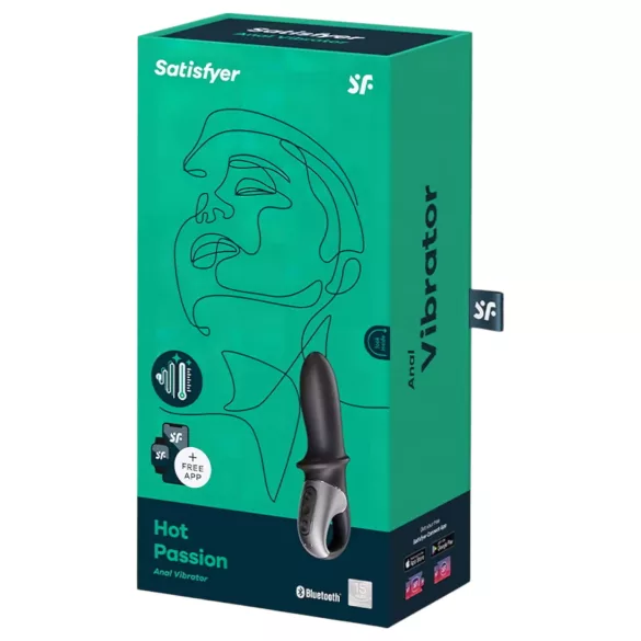 Satisfyer Hot Passion - vibrator anal cu încălzire controlat prin aplicație (negru)