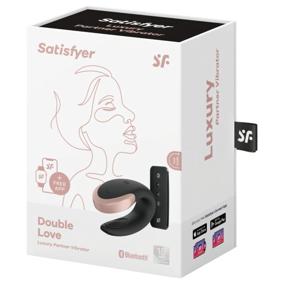 Satisfyer Double Love - vibrator pentru cuplu controlat prin aplicație - negru