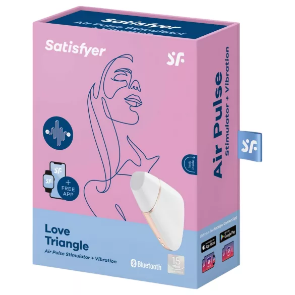Satisfyer Love Triangle - stimulator clitoridian cu unde de aer inteligent - alb