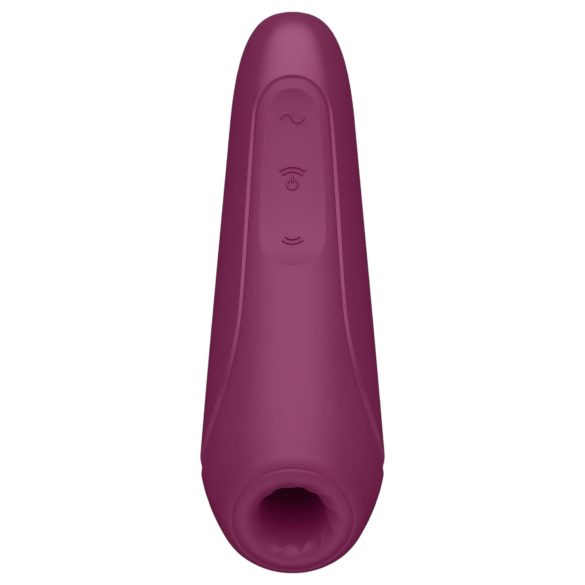 Satisfyer Curvy 1+ - vibrator clitoris cu pulsații aeriene inteligent - roșu