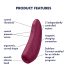Satisfyer Curvy 1+ - vibrator clitoris cu pulsații aeriene inteligent - roșu