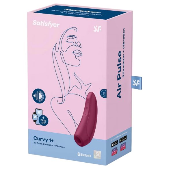 Satisfyer Curvy 1+ - vibrator clitoris cu pulsații aeriene inteligent - roșu