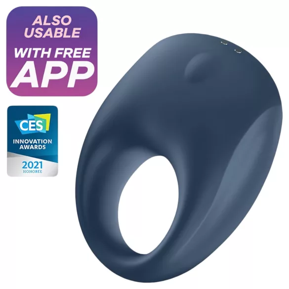Satisfyer Strong One - Inel penian vibrator controlat prin aplicație, pentru bărbați (albastru)