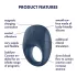 Satisfyer Strong One - inel penian cu vibrații inteligente - albastru