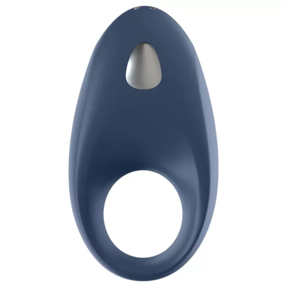 Satisfyer Mighty One - inel vibrator smart pentru penis - silicon albastru
