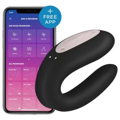   Satisfyer Double Joy - vibrator inteligent rezistent la apă pentru cupluri (negru)