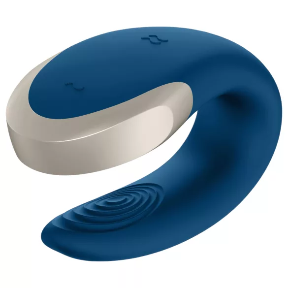 Satisfyer Double Love - vibrator de cuplu controlat prin aplicație (albastru)