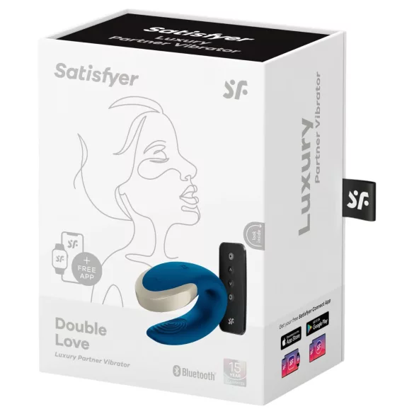Satisfyer Double Love - vibrator de cuplu controlat prin aplicație (albastru)