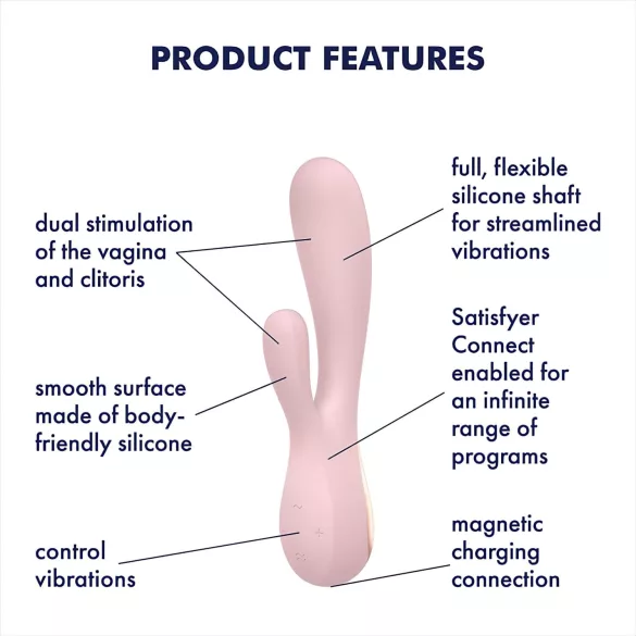 Satisfyer Mono Flex - vibrator controlat prin aplicație (roz)