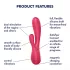 Satisfyer - Vibrator inteligent impermeabil - silicon roșu