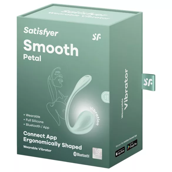 Satisfyer Smooth Petal - Ou vibrator controlat prin aplicație (verde)