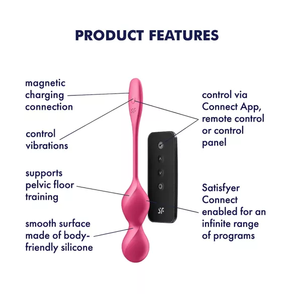 Satisfyer Love Birds 2 - bilă geisha cu vibrații controlată prin aplicație (roz)