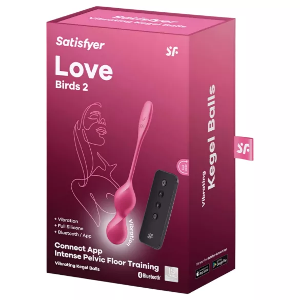 Satisfyer Love Birds 2 - bilă geisha cu vibrații controlată prin aplicație (roz)