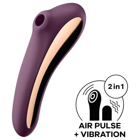 Satisfyer Dual Kiss - 2în1, vibrator pentru vagin și clitoris (mov)