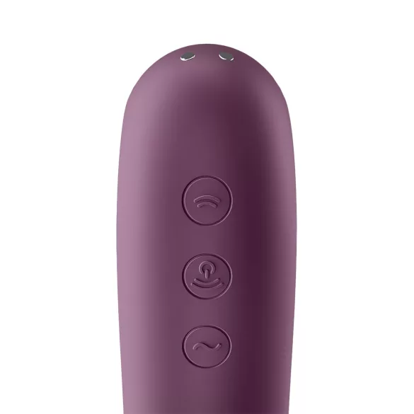 Satisfyer Dual Kiss - vibrator 2 în 1 vaginal și clitoridian - mov