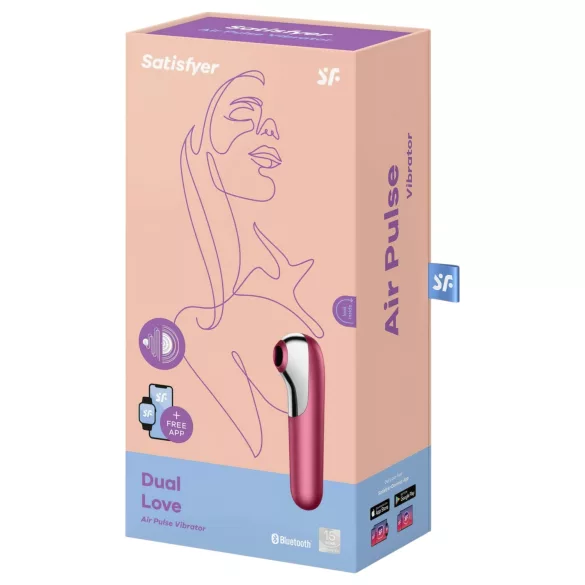 Satisfyer Dual Love - vibrator clitoridian și vaginal inteligent - roșu