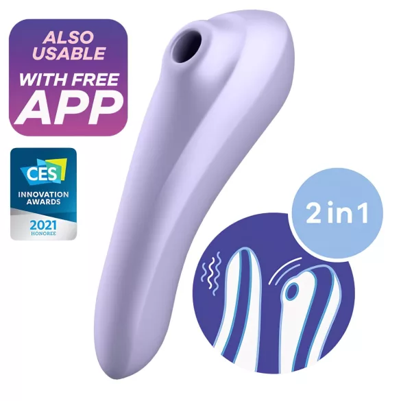 Satisfyer Dual Pleasure - vibrator 2în1 cu unde de aer și smart - mov